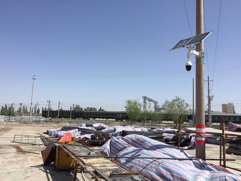 甘肅嘉峪關鐵路治安協防太陽能無線監控系統