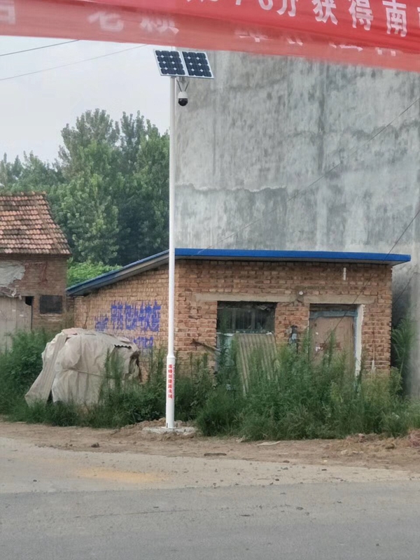 河南周口智慧農村用 OKEYSET 太陽能無線監控一體機