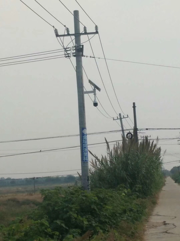 山西晉城新農村治安聯防用OKEYSET太陽能無線監控一體機