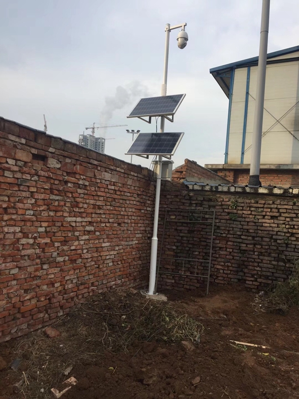 陜西西安航天工業園區項目部用OKEYSET太陽能無線監控一體機
