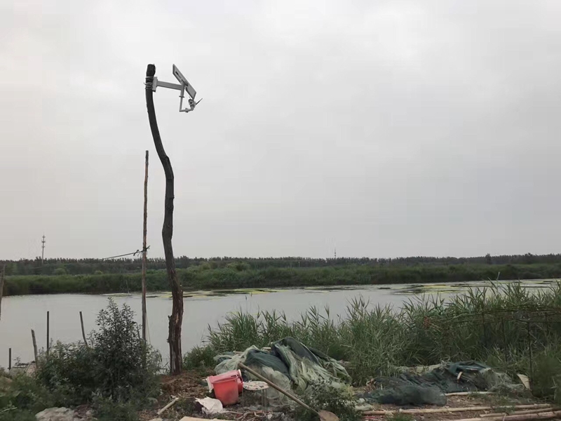 山西侯馬魚塘用OKEYSET太陽能4G監控一體機