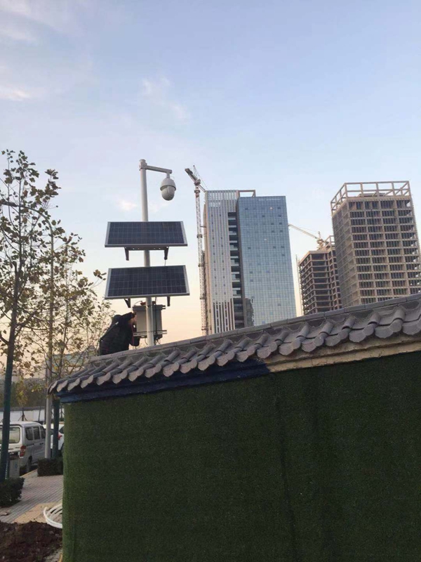 西安航天城治安聯防用OKEYSET太陽能監控一體機