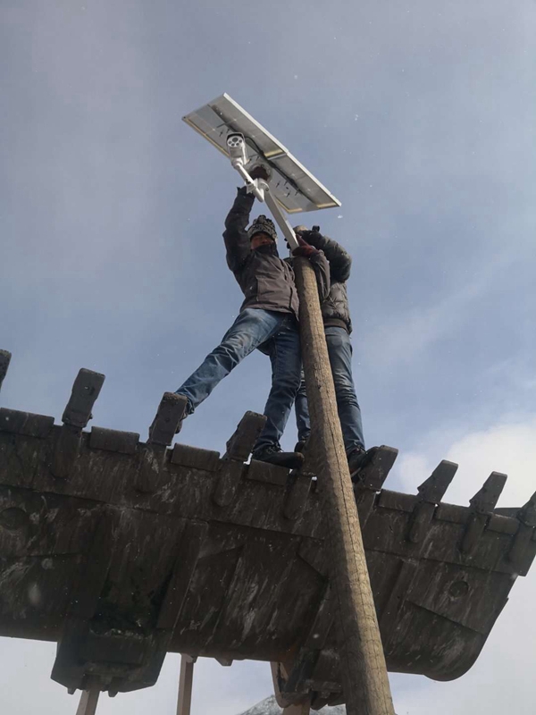 陜西神木礦山用OKEYSET太陽能4G監控一體機