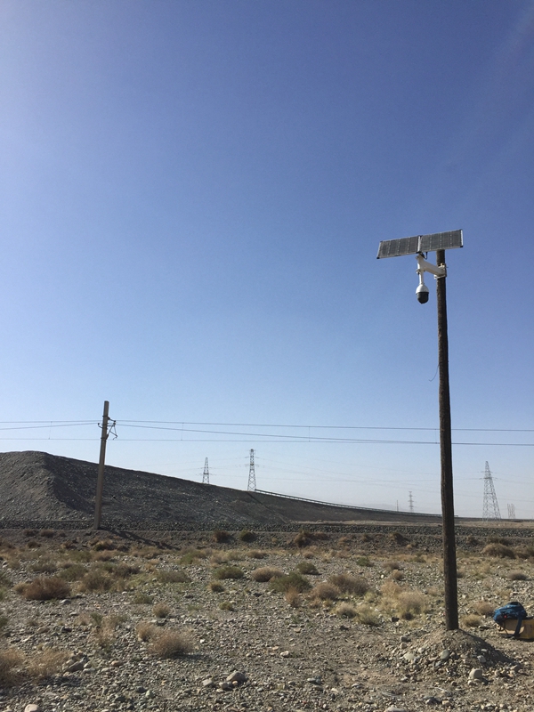 甘肅蘭州鐵路用OKEYSET太陽能4G監控一體機