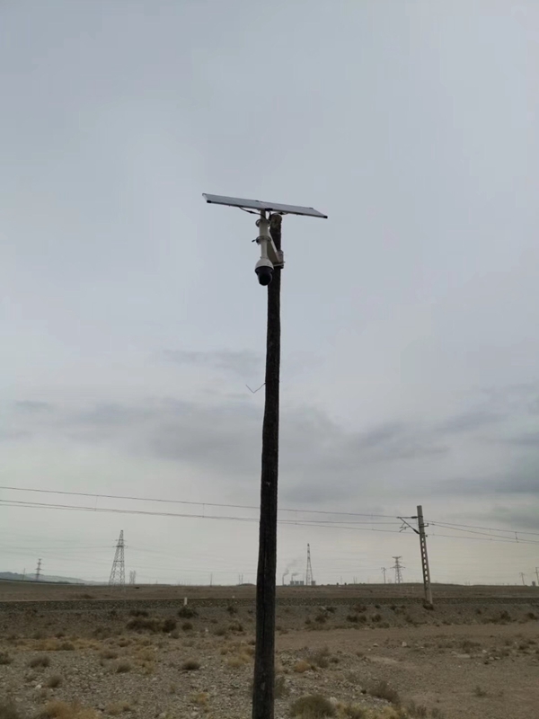 甘肅慶陽中石油管道用okeyset太陽能監控攝像頭