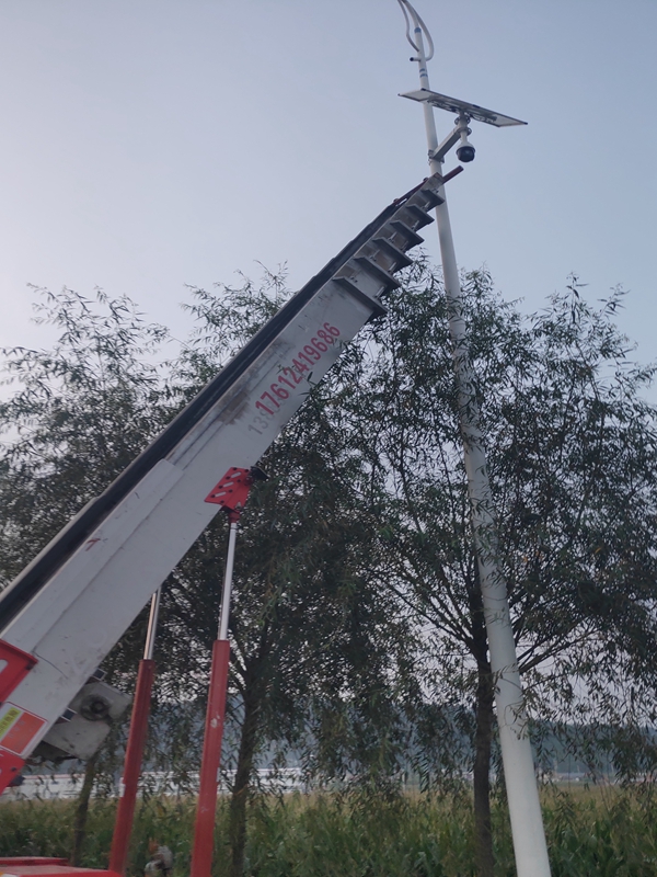 吉林延邊治安聯防用水源監控用okeyset太陽能監控攝像頭