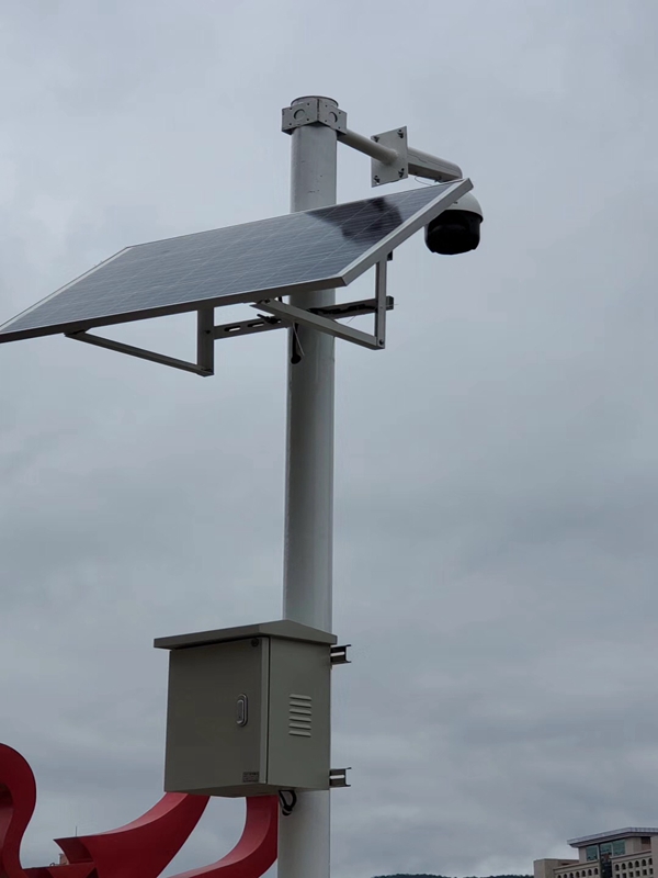 陜西延安治安聯防平安新農村用水源監控用okeyset太陽能監控攝像頭