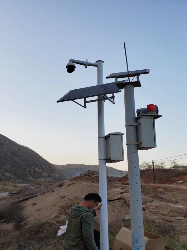 陜西渭南渭河河道管理用okeyset太陽能監控攝像頭