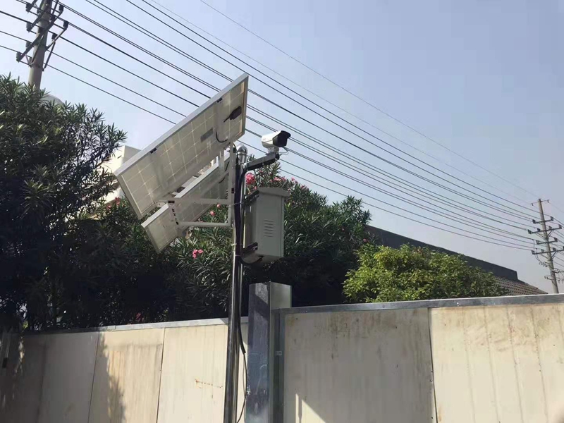 武漢一建項目部庫區用okeyset太陽能監控攝像頭