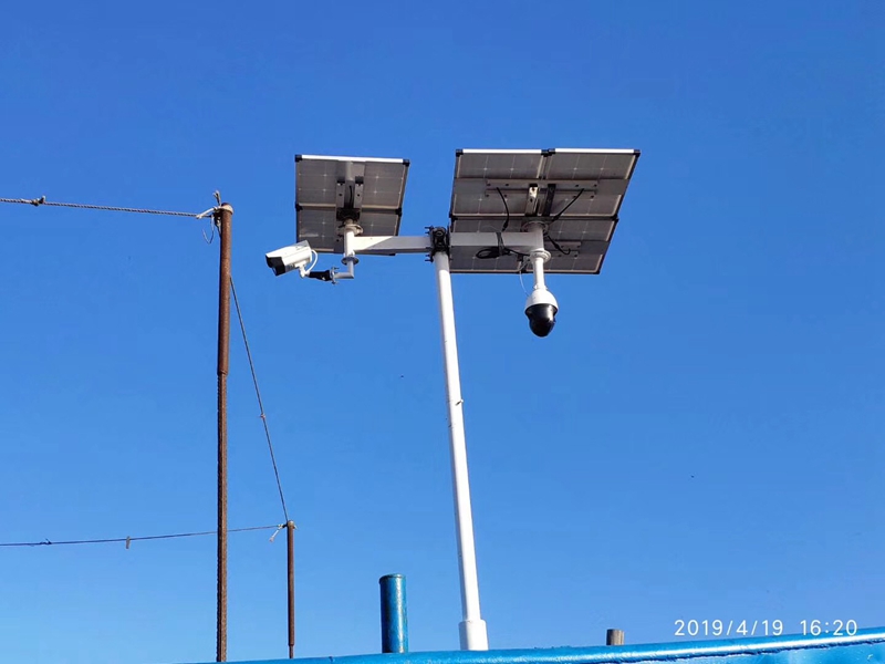 大連沿海岸線大型海水養殖場用okeyset太陽能監控攝像頭