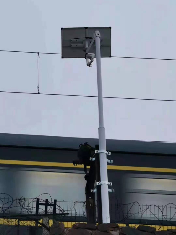 河南鄭州鐵路總局洛陽段鐵路用集創科技太陽能無線監控一體機云臺槍機